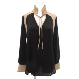 ラブレス LOVELESS シャツ 長袖 34 S ベージュ ブラック ■YHS11 レディース