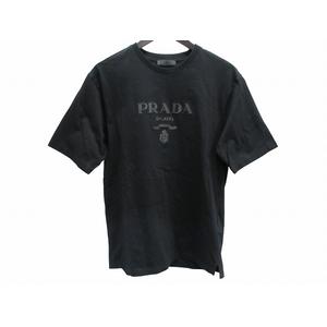 プラダ PRADA Tシャツ 半袖 クルーネッロゴプリント ブラック S メンズ