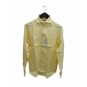 未使用品 FEFE 麻シャツ 長袖イエロー メンズ