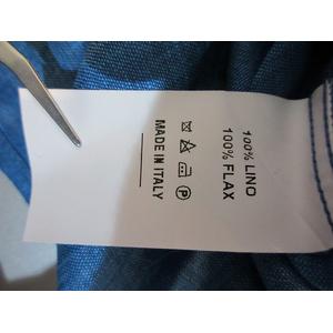 未使用品 FEFE 麻シャツ 長袖ブルー メンズ