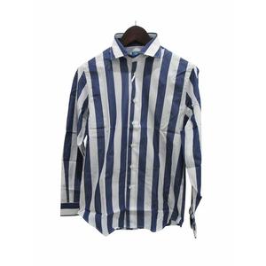 未使用品 FEFE 綿シャツ 長袖ブルーストライプ メンズ