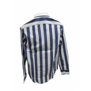 未使用品 FEFE 綿シャツ 長袖ブルーストライプ メンズ