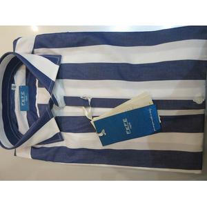 未使用品 FEFE 綿シャツ 長袖ブルーストライプ メンズ