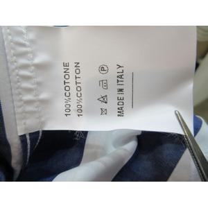 未使用品 FEFE 綿シャツ 長袖ブルーストライプ メンズ