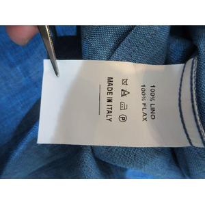 未使用品 FEFE 麻シャツ 長袖ブルーメンズ