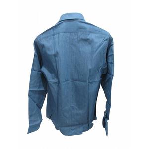 未使用品 FEFE 綿シャツ 長袖ブルー メンズ