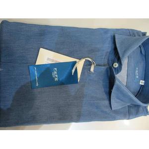 未使用品 FEFE 綿シャツ 長袖ブルー メンズ