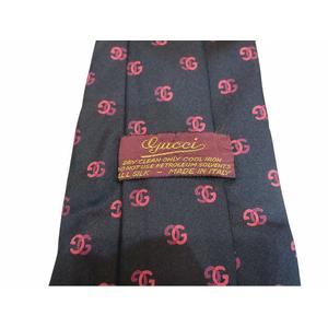 グッチ GUCCI ネクタイ GGパターン ブラック×ピンク ヴィンテージ シルク イタリア製 メンズ